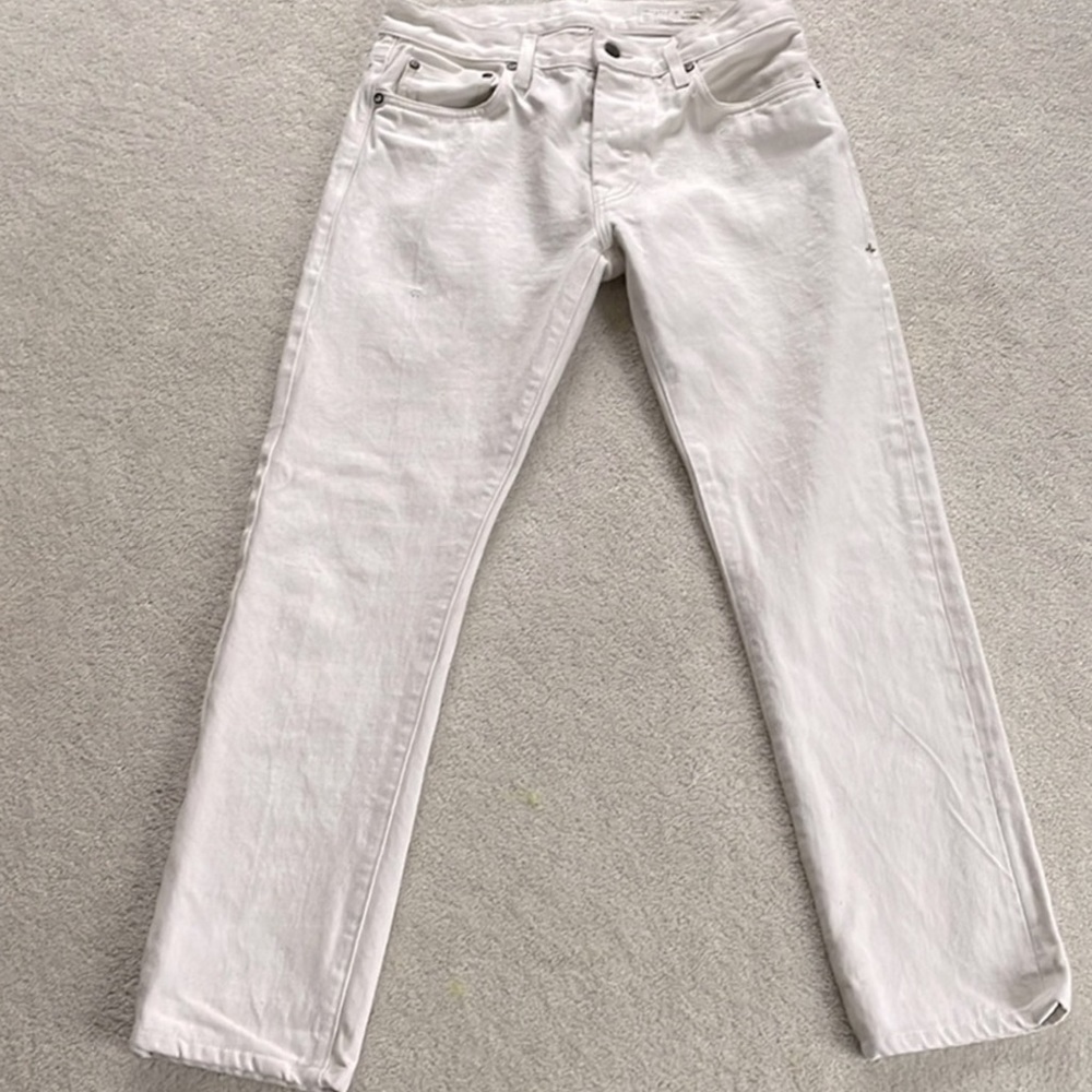 Imogene + Willie Jessie 100% Cotton Button Fly Mid-Rise Jeans "Natural" 26